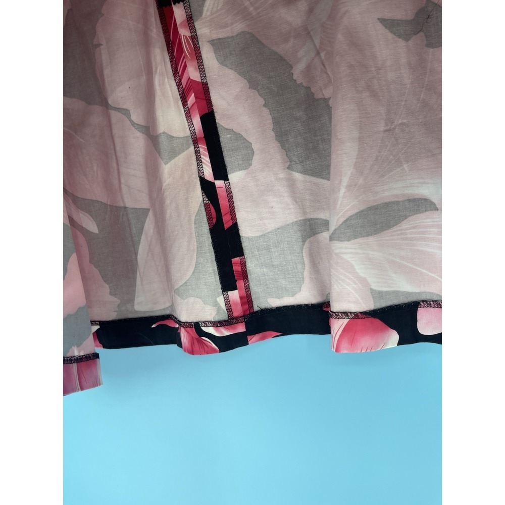 Carolina Blues Black Pink Floral Skirt W/Hem Pleats & Bows Feminine Zipper 24W - Picture 5 of 7
